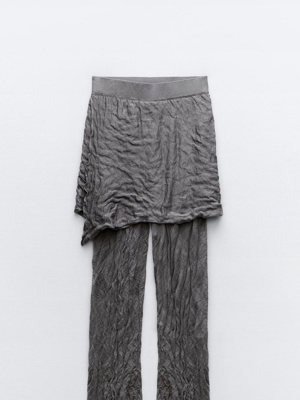 Zara Gray Layered Skirted Leggings